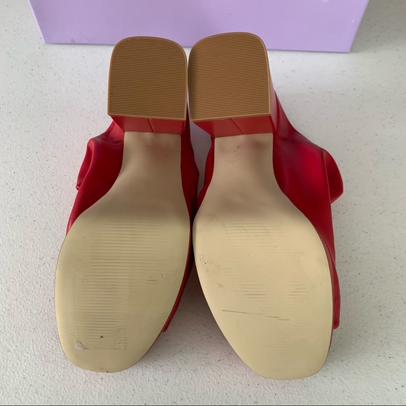 Madden Girl Lambie red chucky heel mule sandals - Picture 8 of 10